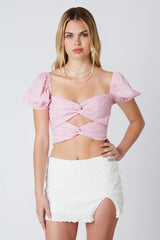 Twisted Puff Sleeve Top