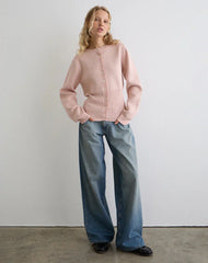 Subra Long Sleeve Cardigan in Pink