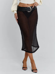 Vyorix VELANA MIDI SKIRT BLACK