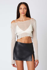 Sheer Lurex Knit Top