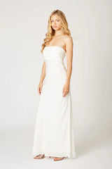 Pleated Strapless Gown