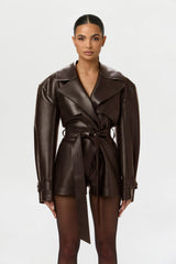 Vegan Leather Trench Romper