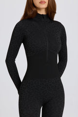 Thermal Base-Layer Jumpsuit in Black Leopard