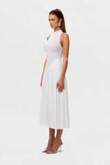 Hourglass Mesh Sleeveless Midi Dress