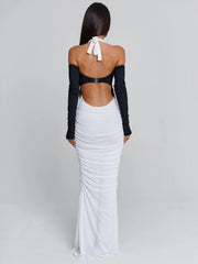 Vyorix TAHITI MAXI DRESS WHITE/BLACK