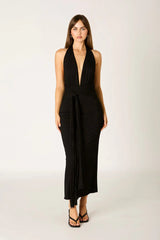 Jersey Halter Midi Dress