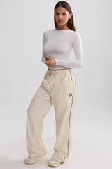 Water-Repellent Wide-Leg Track Pants in Marble