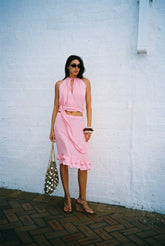 Frill Midi Skirt | Coral