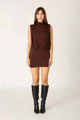 High-Neck Mini Dress
