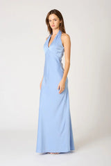 Plunge Halter Bias Gown