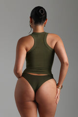 T-Shape Micro-Ribbed Tank Top - Cypress
