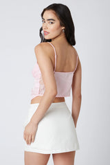 Lace Panel Satin Top