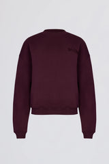 Oversized Crew-Neck Jumper in Burgundy