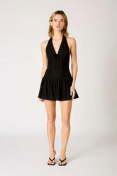 Dropwaist Halter Mini Dress