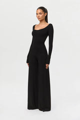 Smooth Off-Shoulder Wide Leg Jumpsuit