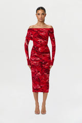 Bare Body Off-Shoulder Midi Dress
