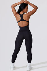 Open Back Define Luxe Unitard in Black
