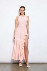 Ruffled Maxi Dress | Coral Pink