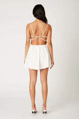 Open Back Cotton Mini Dress