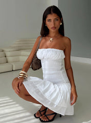 Delfie Strapless Mini Dress White