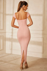 Sweetheart Neckline Maxi Dress in Pink