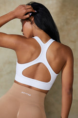 Mindset - Cut Out Define Luxe Sports Bra in White