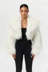 Faux Fur Cropped Plush Jacket