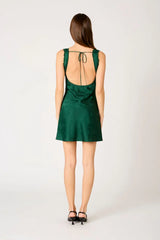 Satin Milkmaid Mini Dress