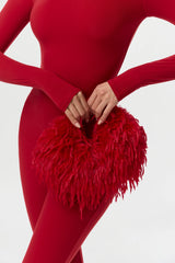 Faux Feather Mini Handbag