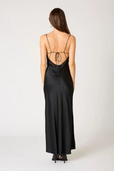 Cowl Neck High Slit Gown