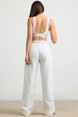 Fluid - Petite High-Waist Straight-Leg Joggers in Grey Marl