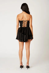 Taffeta Mini Flounce Dress