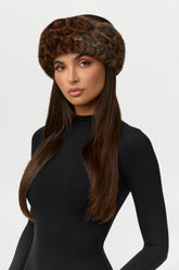 Leopard Faux Fur Plush Headband
