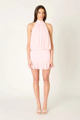 Flouncy Mesh Mini Dress
