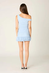 One-Shoulder Ruched Mini Dress