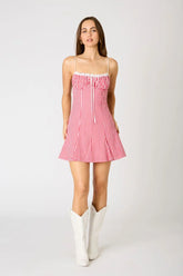 Milkmaid Gingham Mini Dress