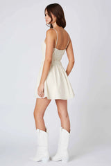 Gathered Cut-Out Mini Dress