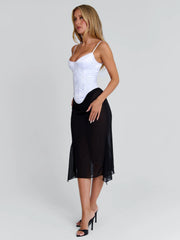 Vyorix KAILEN MIDI DRESS WHITE BLACK