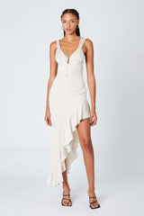 Satin High-low Midi Dress
