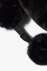 Faux-Fur Trapper Hat in Black