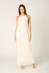 Pleated Halter Maxi Dress