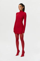 Stretch Lace Scallop Mini Dress