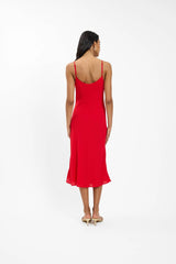 Georgette Midi Dress | Cherry Red