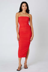 Ruched Bodycon Midi Dress