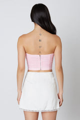Tulle Strapless Top