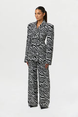 Suiting Zebra Jacquard Wide-Leg Pant