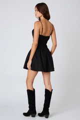 Gathered Cut-Out Mini Dress