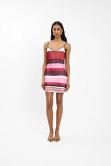 Bias Mini Dress | Fuchsia Stripe