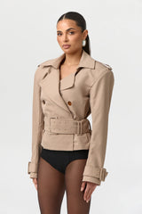 Twill Belted Trench Jacket