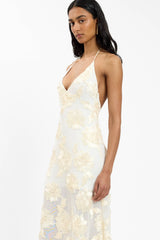 Embellished Halter Maxi Dress | Ivory